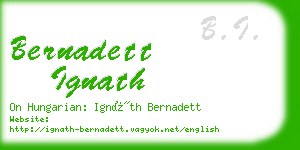 bernadett ignath business card